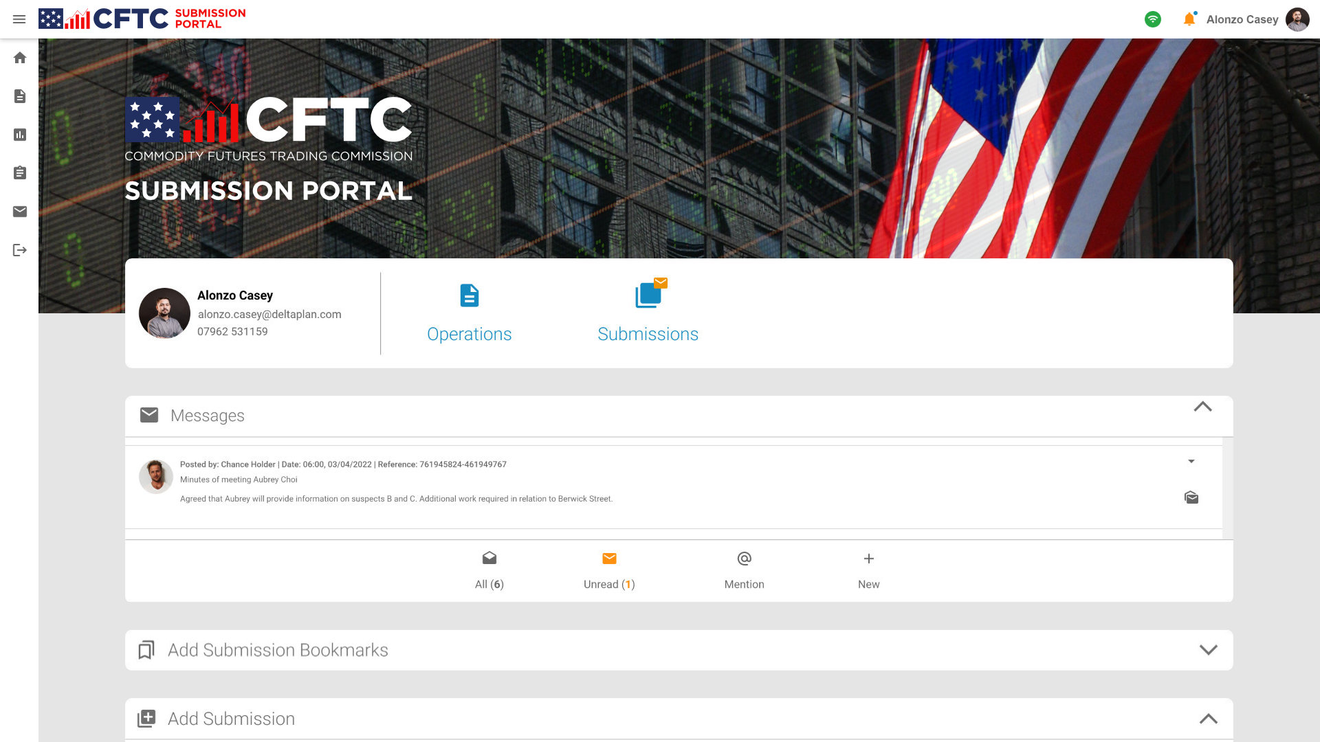 CFTC Dashboard Landing Page
