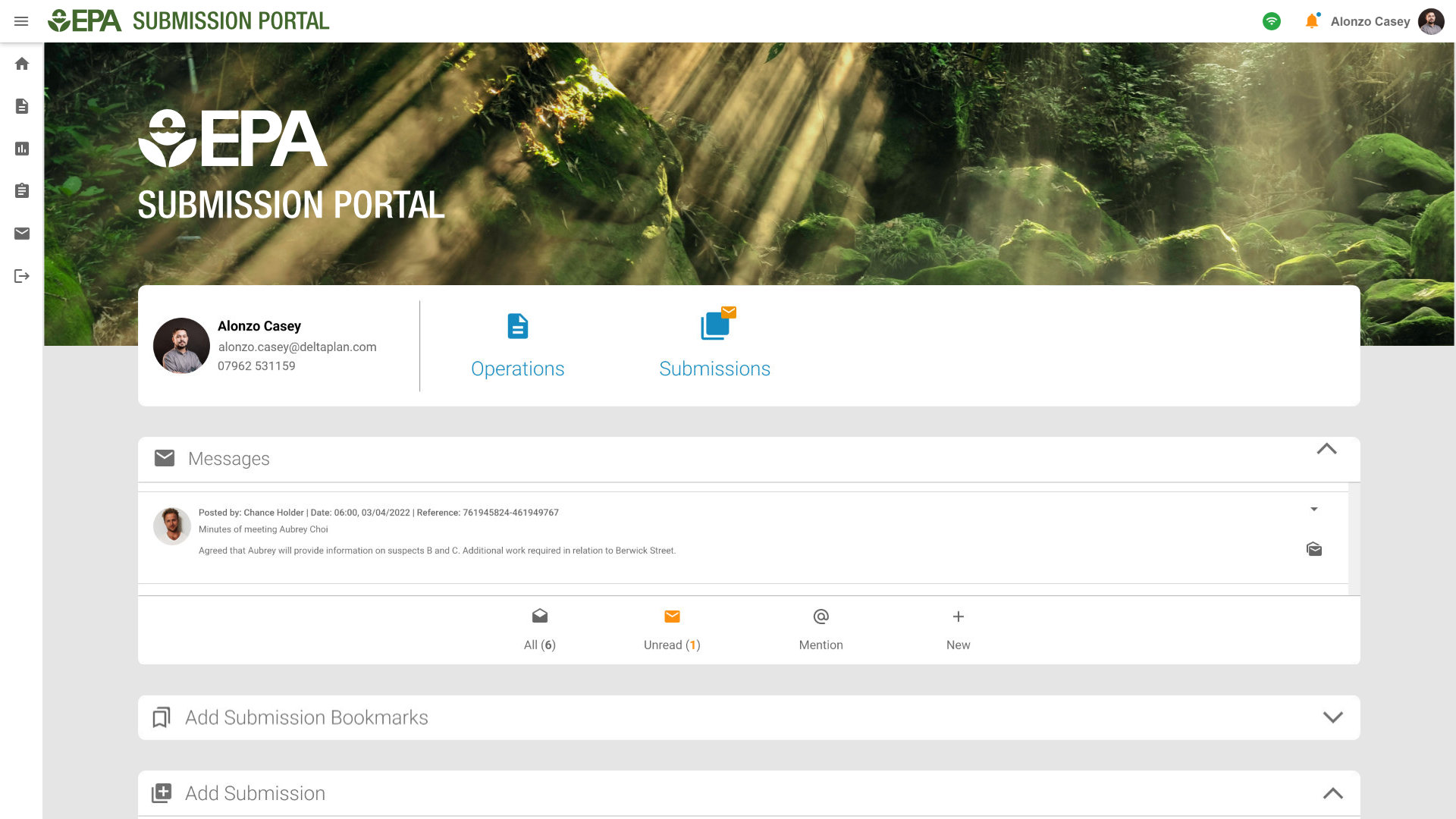 EPA Dashboard Landing Page