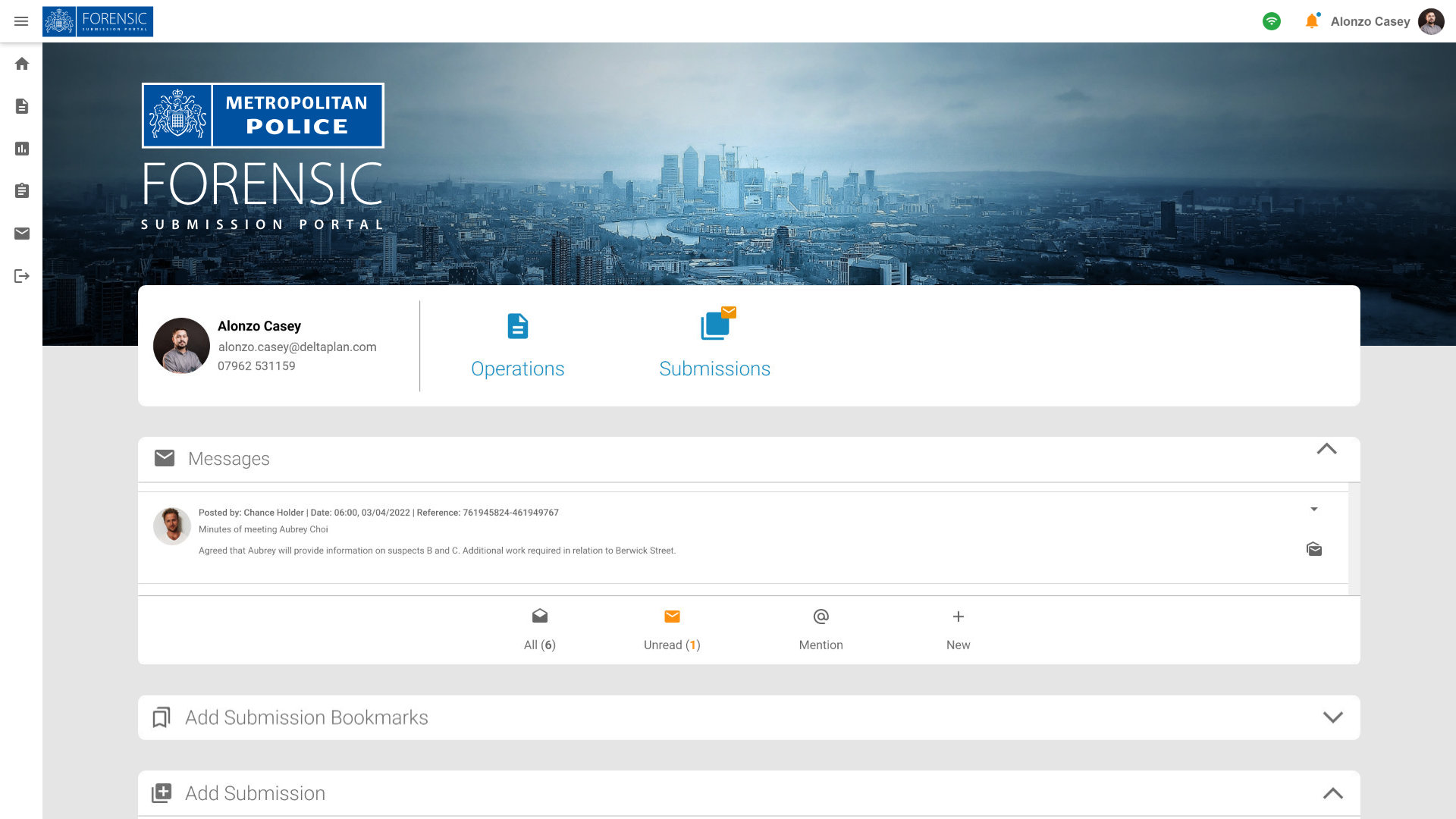 Met Dashboard Landing Page